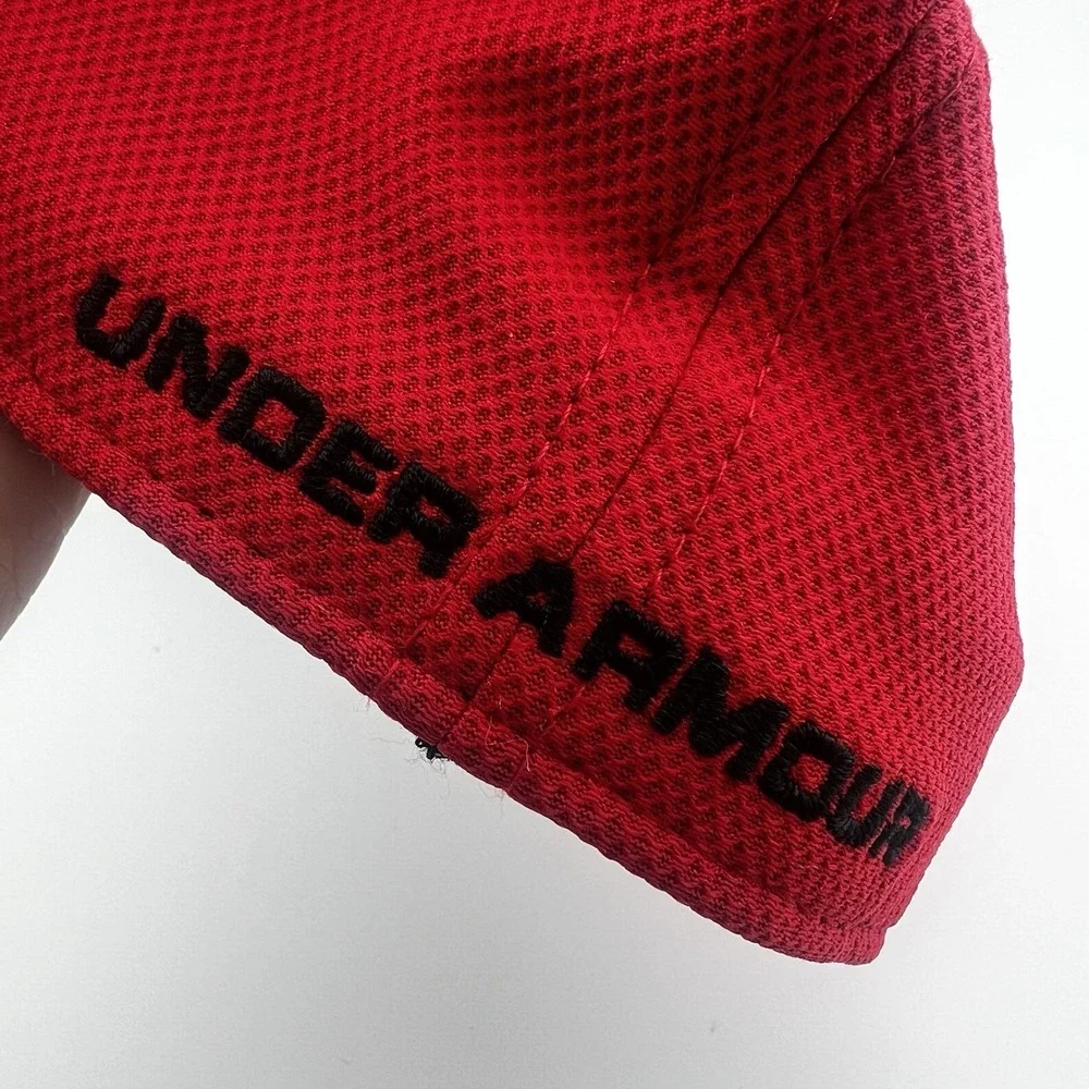 Under Armour Blitzing Stretch Fit Hat L/XL Red Black UA Classic Fit Cap